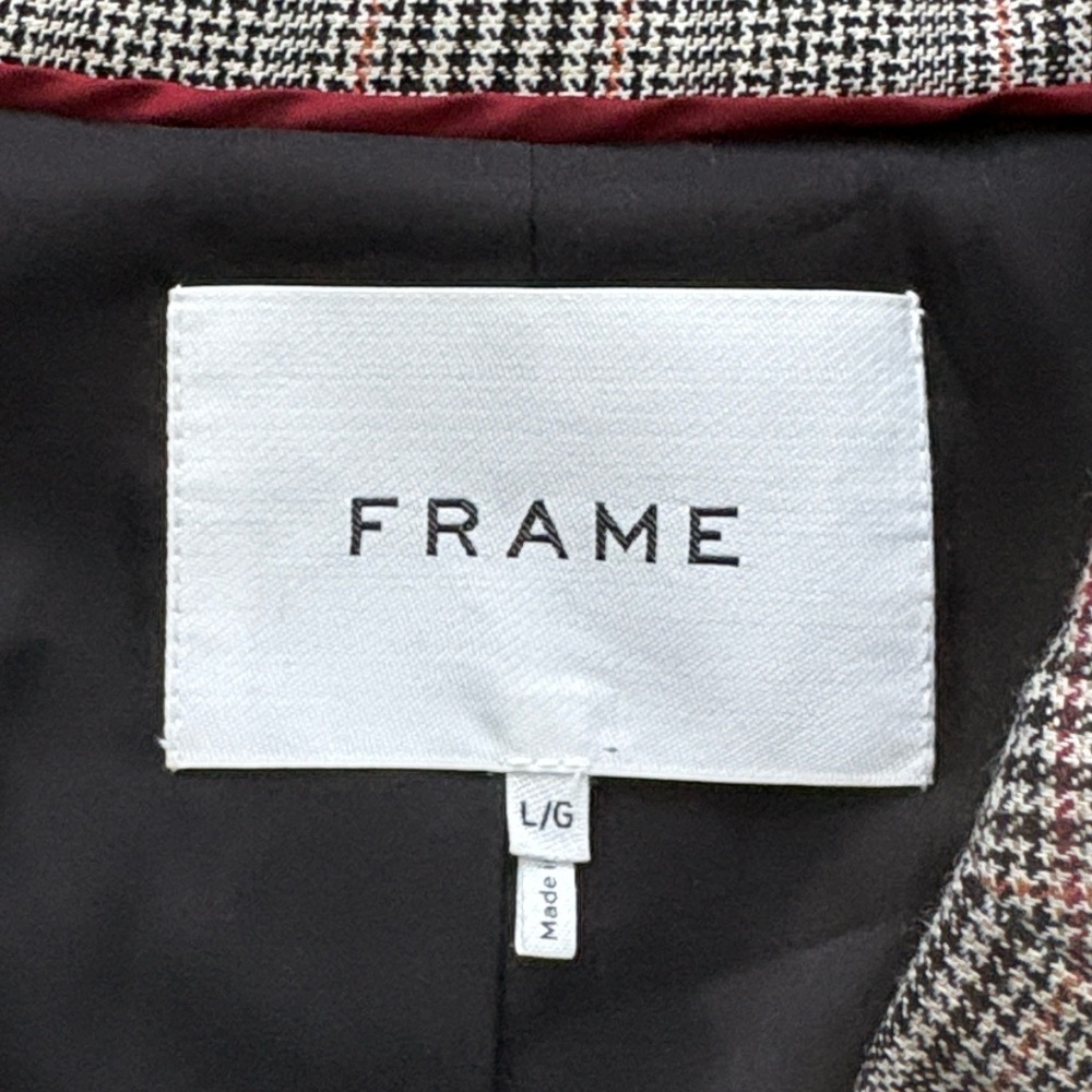 FRAME PLAID DOUBLE BREASTED BLAZER WOMENS LARGE - Picture 5 of 8